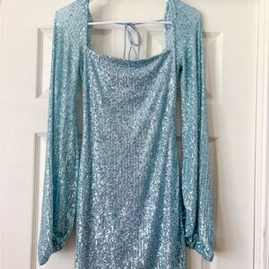 Lucy in the Sky Blue Sequin Dress - Homecoming/Formal